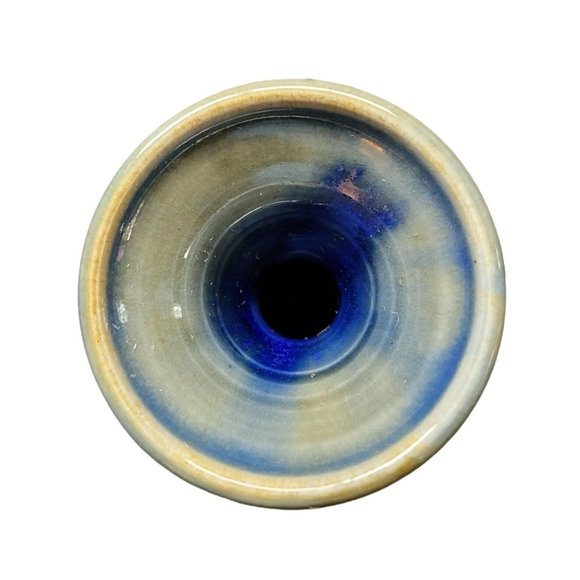 Studio Art Pottery Vase Etched Raised Relief Stars Honeycomb Artist Signed - Picture 6 of 7